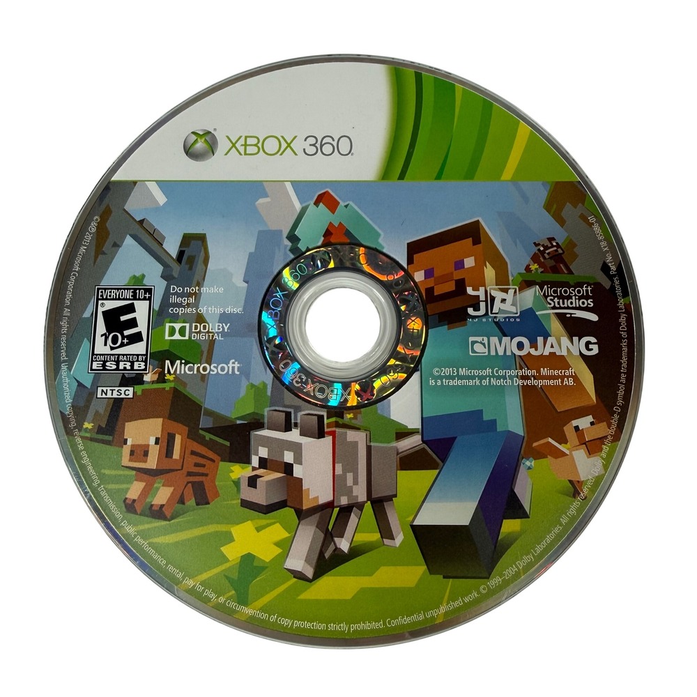 Microsoft Video Game Minecraft Xbox 360 Disc Only Sandbox Building Creative